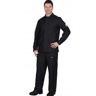 Костюм огнестойкий х/б: куртка, брюки (молескин) чёрный