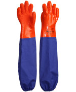 Перчатки Safeprotect РЫБАК ЛОНГ-SP (интерлок+ПВХ с крошкой, с нарукавником дл.26+40см)