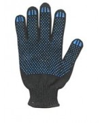Перчатки трикотажные черные 7 класс с ПВХ покрытием "Точка"
