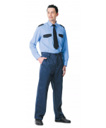Рубашка охранника длинный рукав синяя