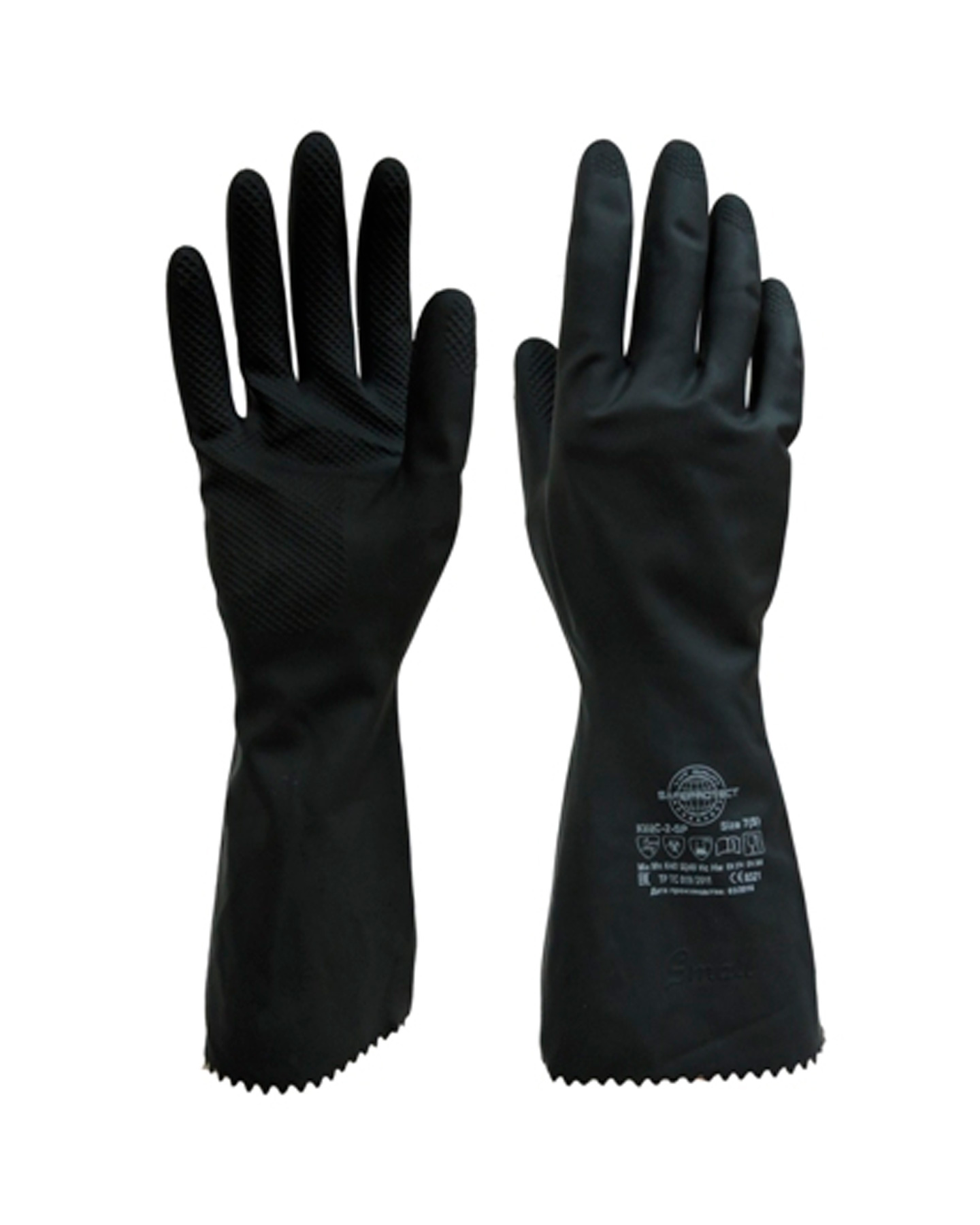 03032 Перчатки КЩС-2-SP Safeprotect (латекс, толщ.0,35мм, дл.300мм)  (кр12х144)