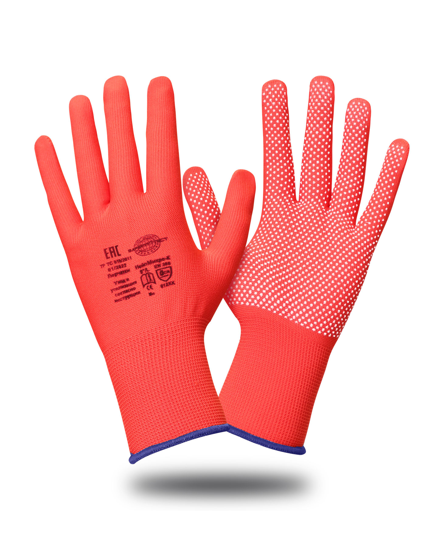 133330 Перчатки НейпМикро-К Safeprotect (нейлон+ПВХ-микроточка, красный)  (кр12х300)