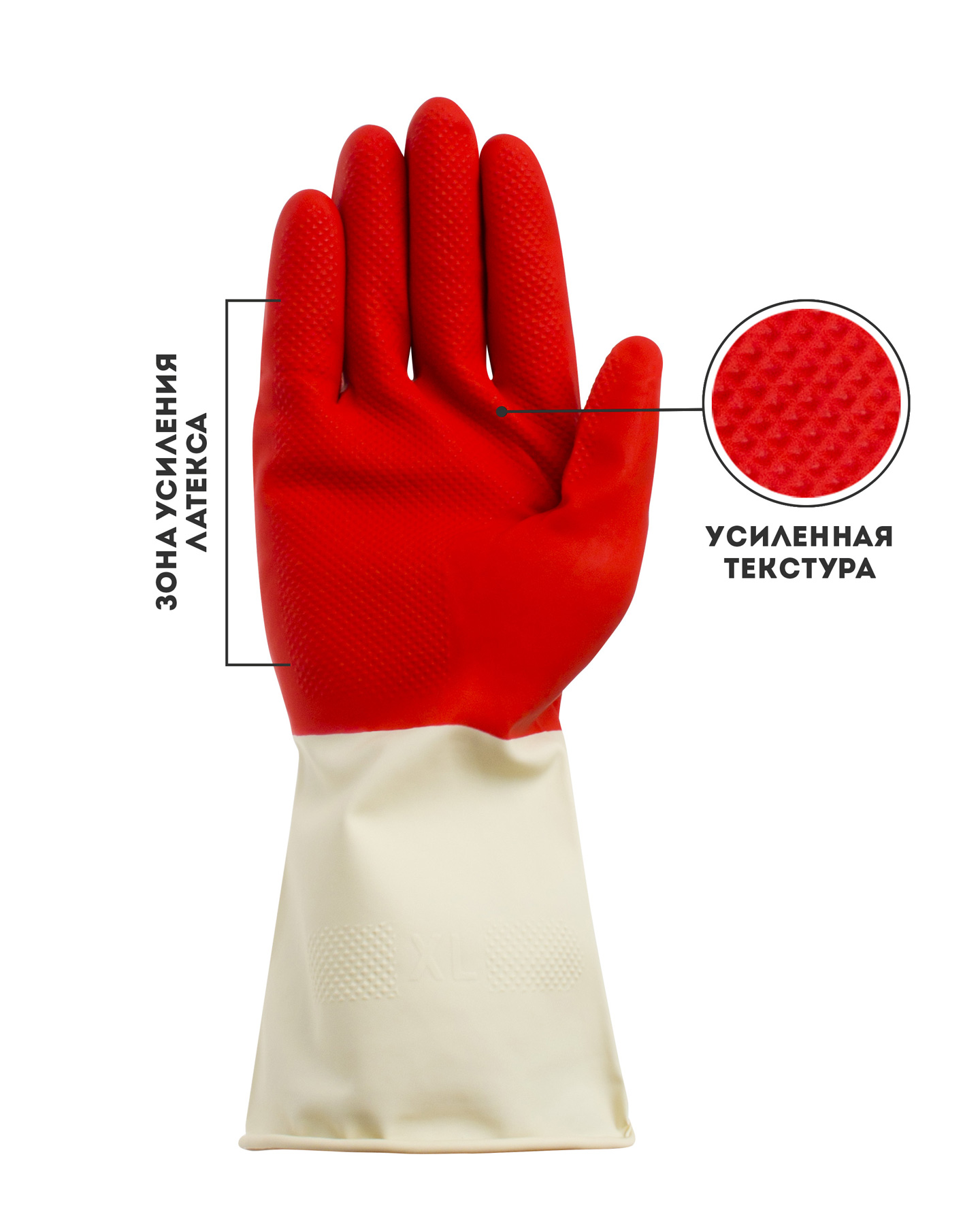 160577 Перчатки хозяйственные латексные сверхпрочные Биколор (без внутр.покрытия) (х12х144)