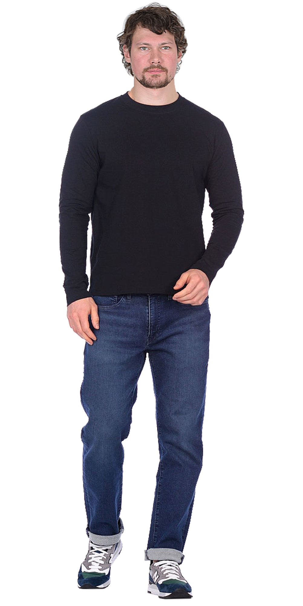 01418 Футболка длинные рукава черная 160г/м2